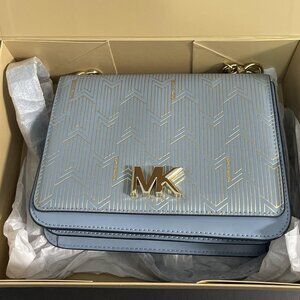 Michael Kors Collection Mott Chain Shoulder Bag - Powder Blue